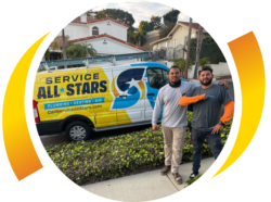 tech men front of van